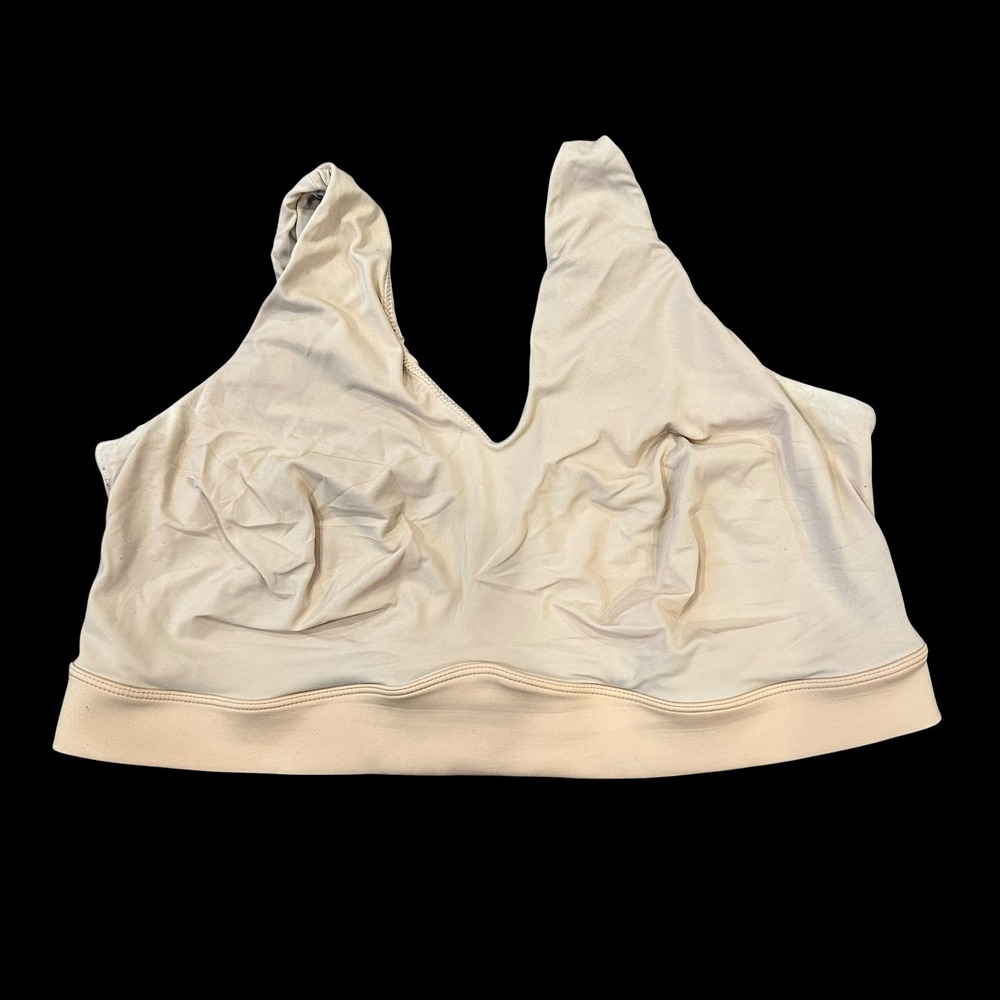 Harper Wilde Bliss Bralette Beige Wireless Seamless V-Neck Bra Womens 4XL-Large